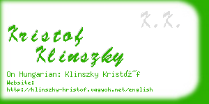kristof klinszky business card